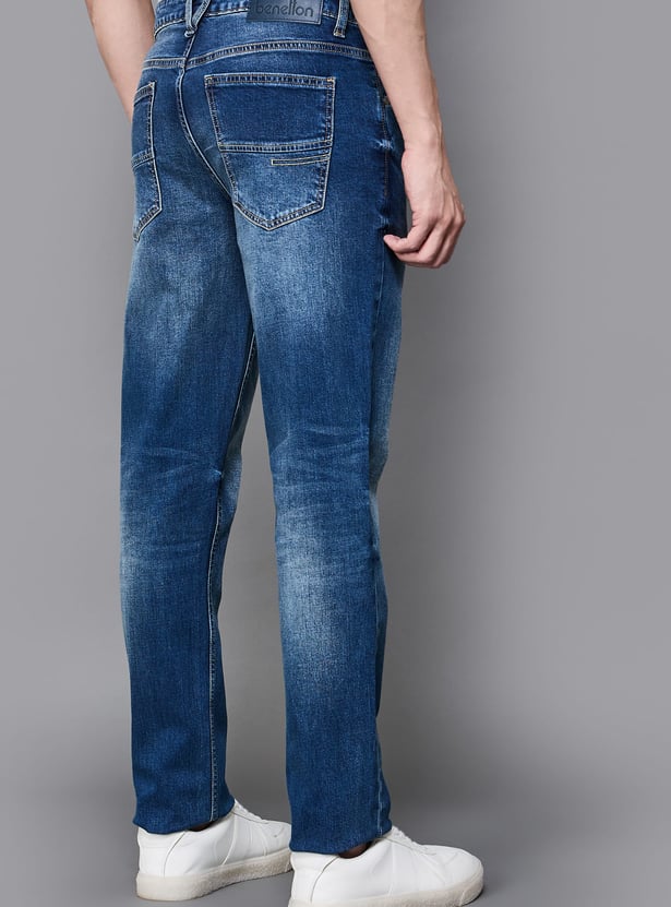 UNITED COLORS OF BENETTON Distressed Regular Straight Jeans