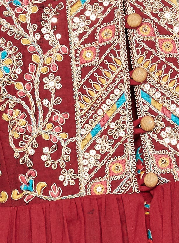 JUNIPER Embroidered Layered Anarkali Kurta Set