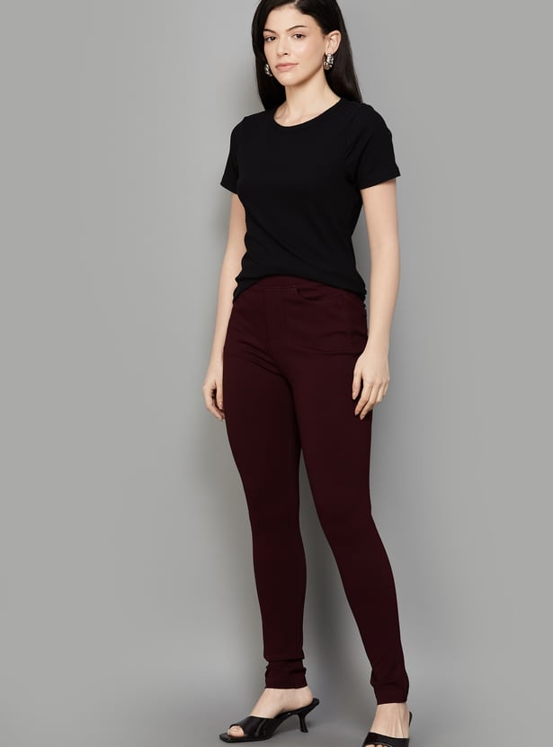 XPOSE Solid High-Rise Trousers