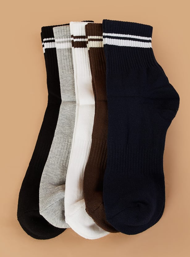 CODE Striped Ankle-Length Socks - Pack of 5