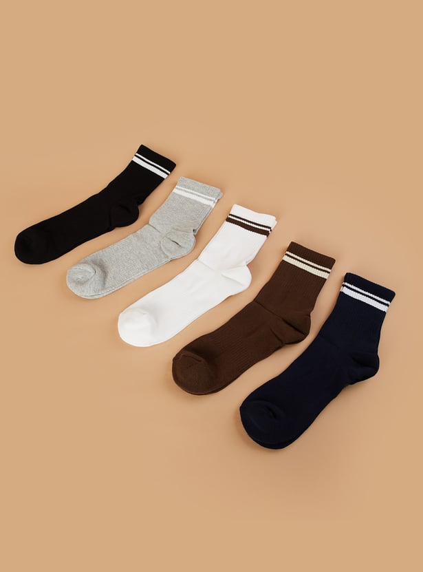 CODE Striped Ankle-Length Socks - Pack of 5