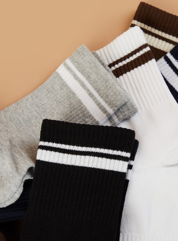 CODE Striped Ankle-Length Socks - Pack of 5