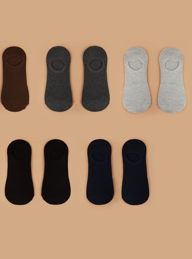 CODE Patterned No-Show Socks - Pack of 5