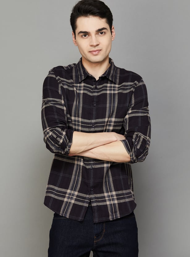 CELIO Checked Regular Fit Shirt