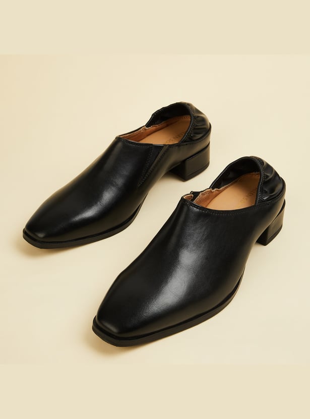 ALLEN SOLLY Block Heel Mules
