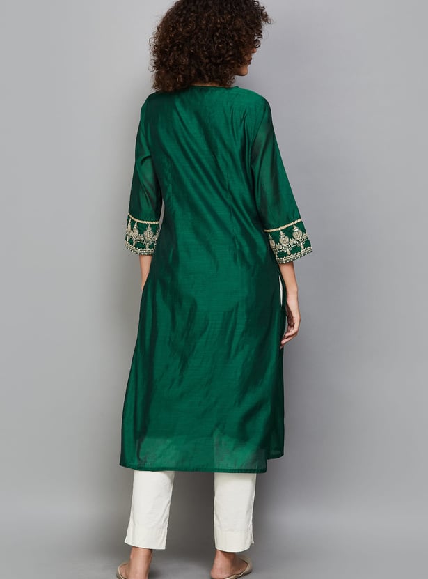 W Embroidered Motif Straight Kurta