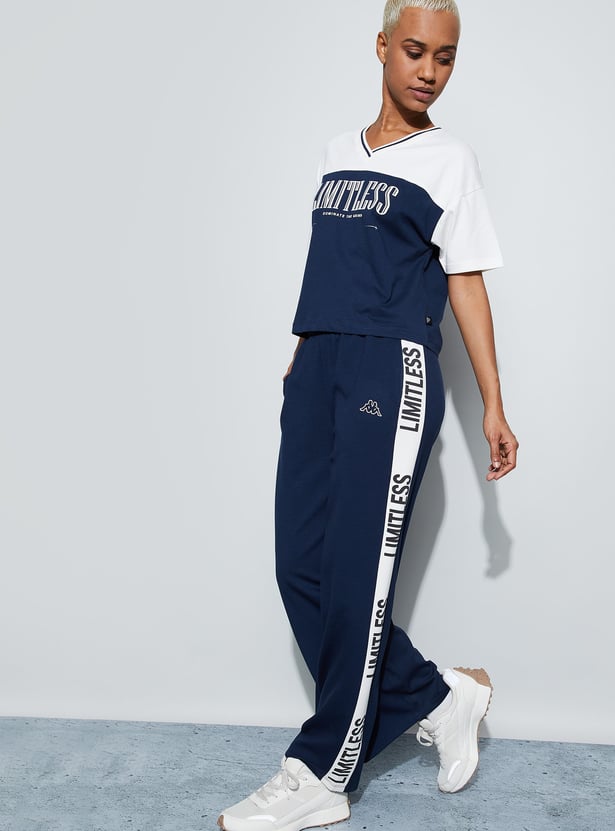 KAPPA Typography Print Elasticated Track Pants
