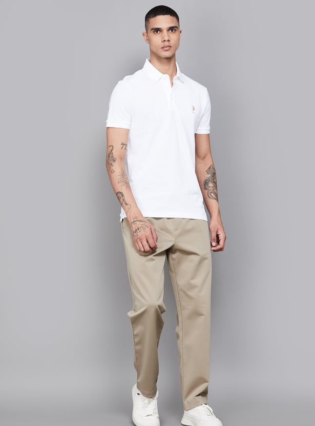 CELIO Solid Slim Tapered Trousers