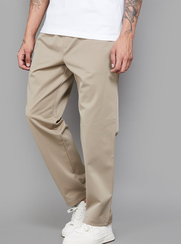 CELIO Solid Slim Tapered Trousers