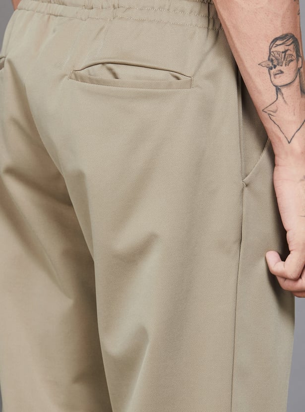 CELIO Solid Slim Tapered Trousers