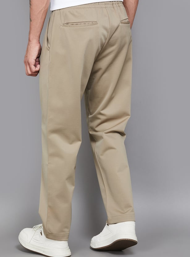 CELIO Solid Slim Tapered Trousers