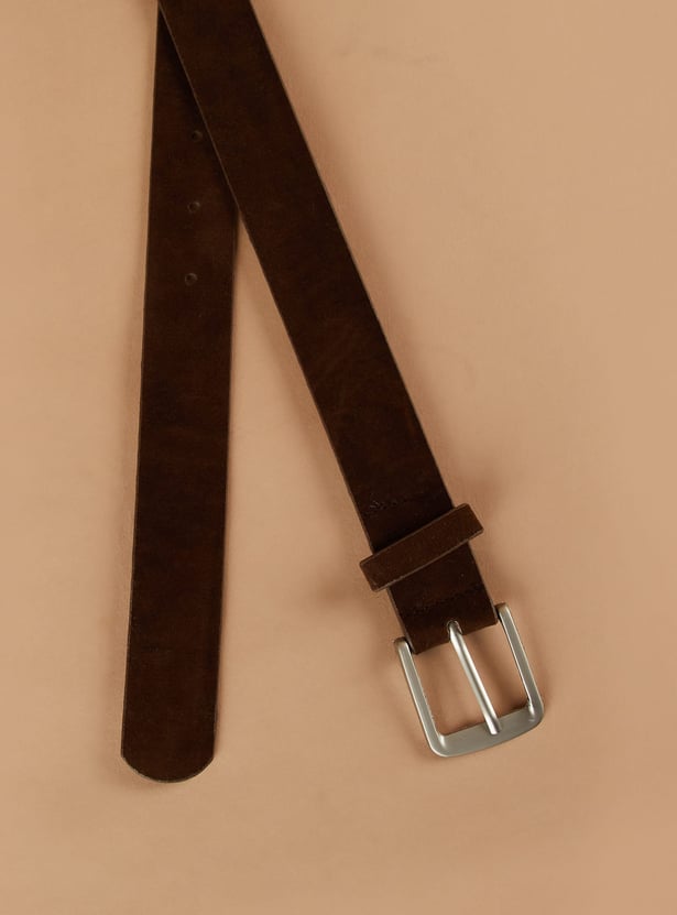 GINGER Faux Suede Belt with Scarf Accent