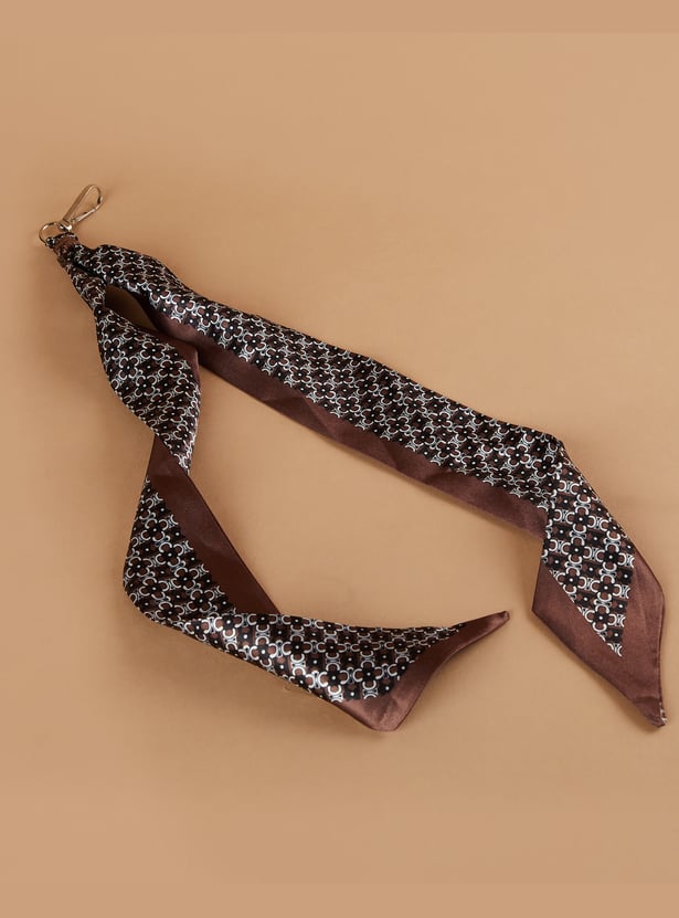 GINGER Faux Suede Belt with Scarf Accent