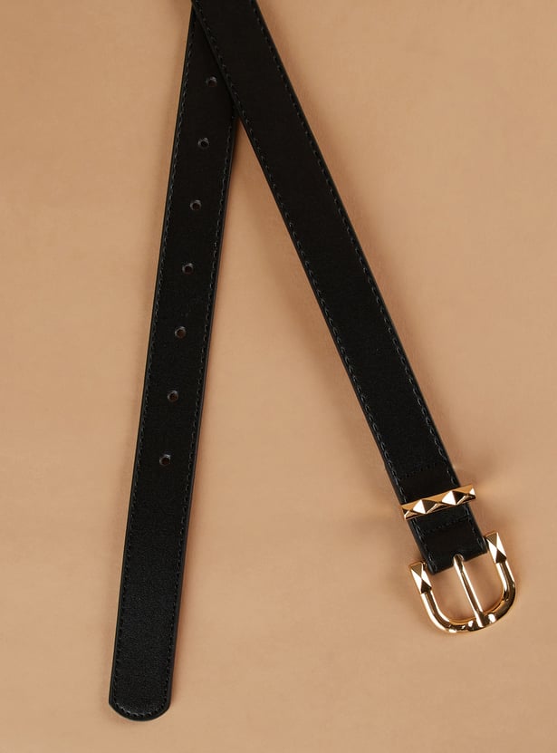 GINGER Solid Belt with Decorative Buckle