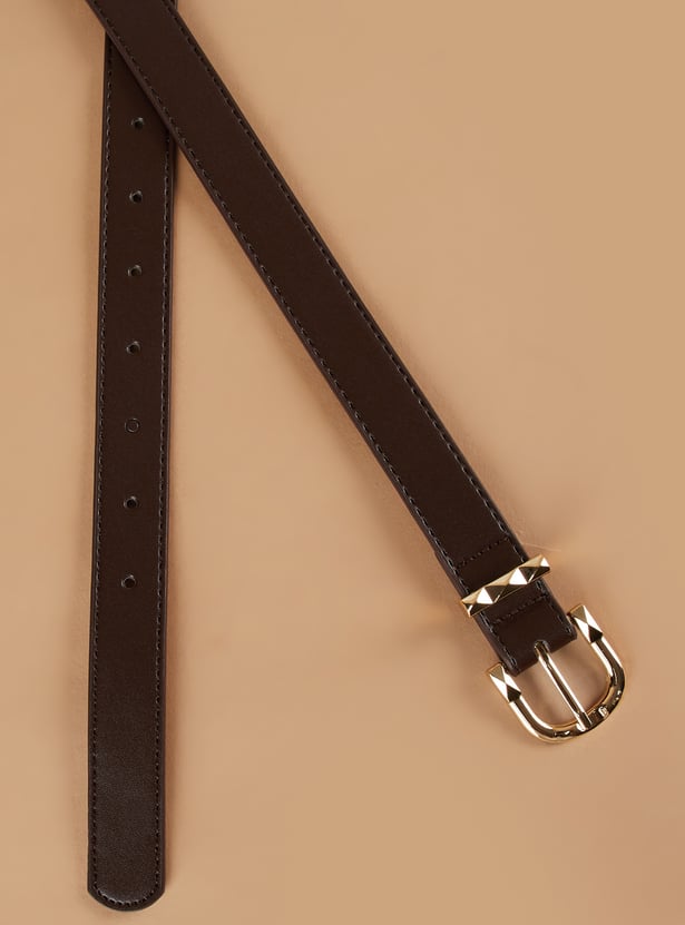 GINGER Solid Belt with Decorative Buckle