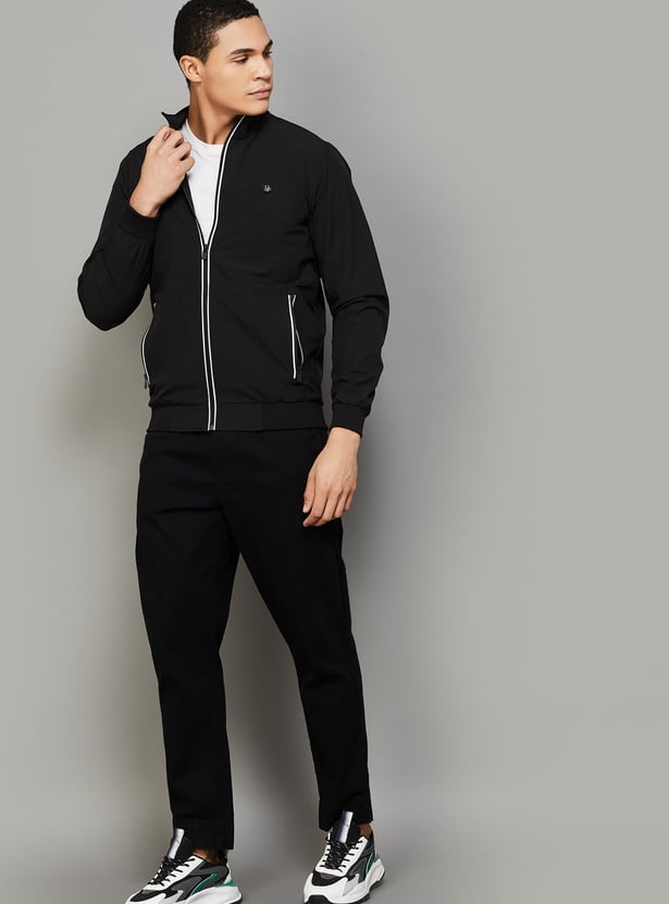 ALLEN SOLLY Solid Wind Cheater Jacket