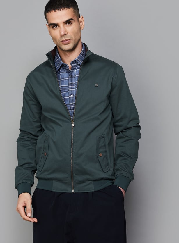 ALLEN SOLLY Solid Windcheater Jacket