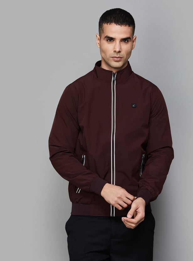 ALLEN SOLLY Solid Windcheater Jacket