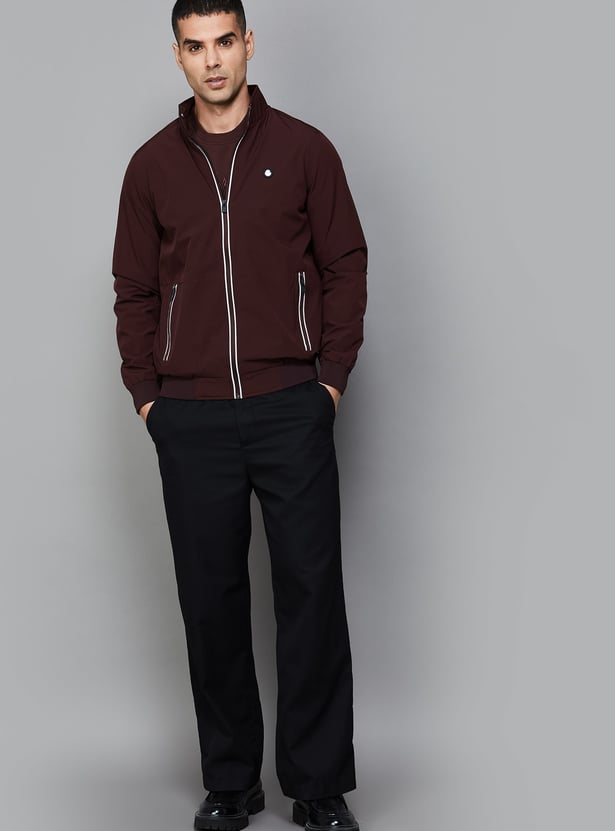 ALLEN SOLLY Solid Windcheater Jacket