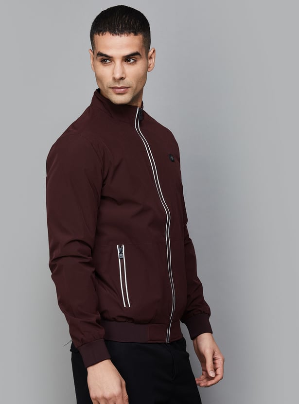 ALLEN SOLLY Solid Windcheater Jacket