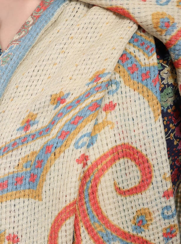 W Paisley Print Shawl