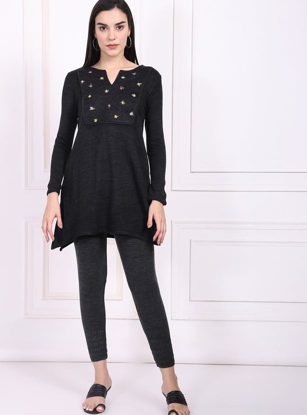 W Heathered Knitted Crop Leggings
