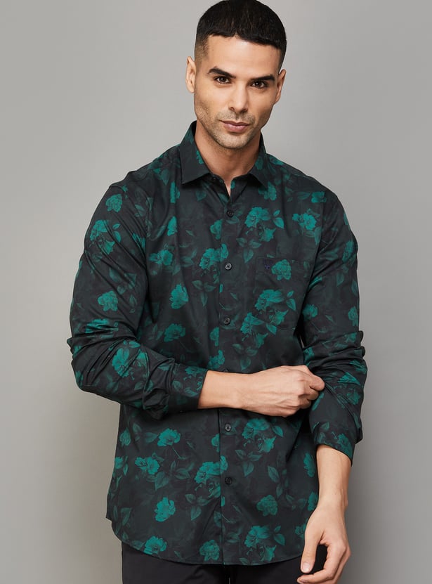 ALLEN SOLLY Floral Print Slim Fit Shirt