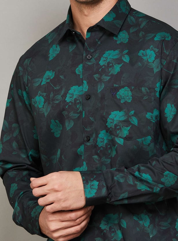 ALLEN SOLLY Floral Print Slim Fit Shirt