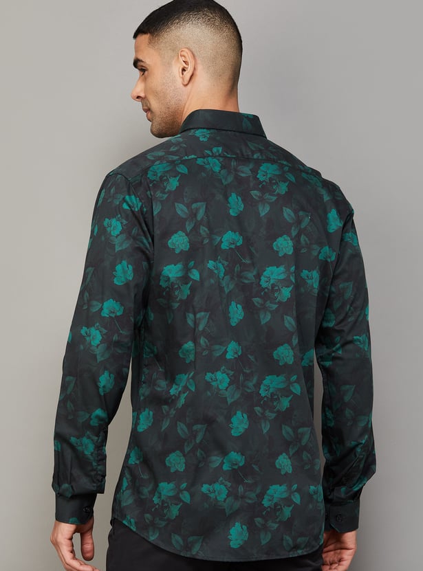 ALLEN SOLLY Floral Print Slim Fit Shirt