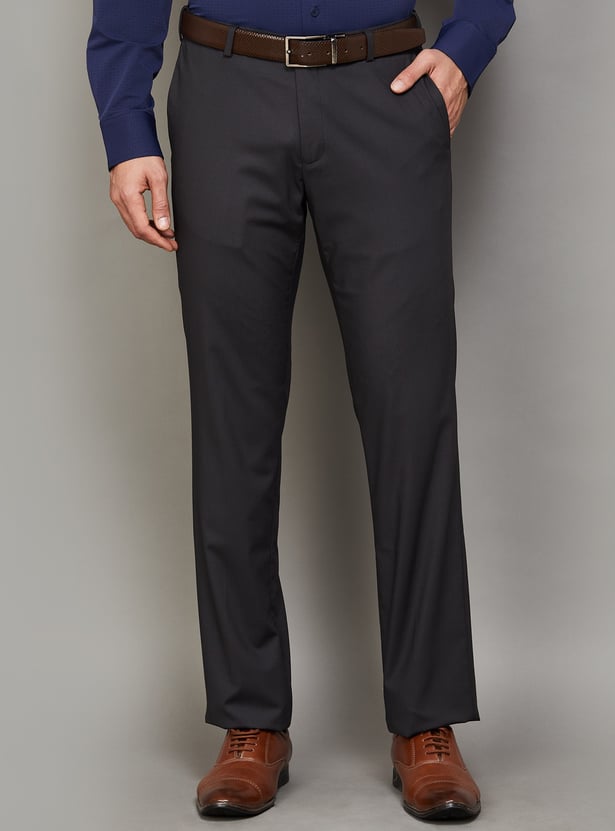 ARROW Solid Regular Fit Formal Trousers