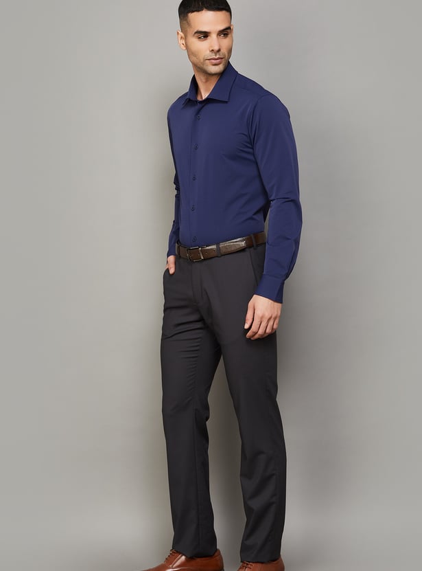 ARROW Solid Regular Fit Formal Trousers