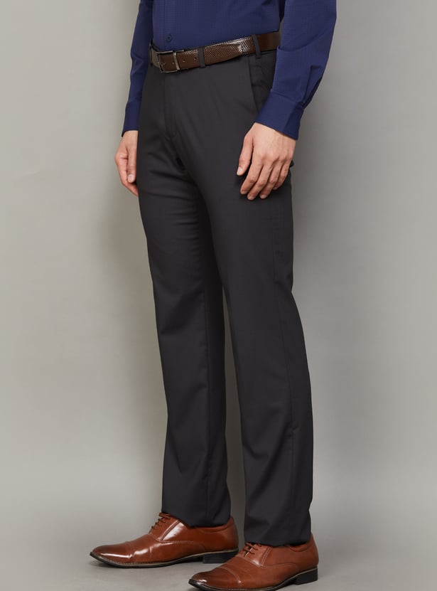 ARROW Solid Regular Fit Formal Trousers
