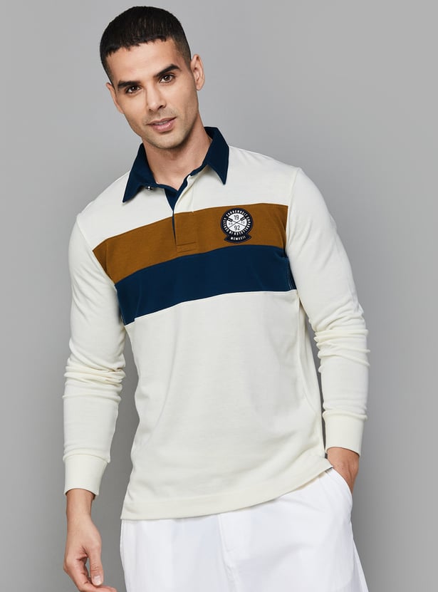 FAHRENHEIT Striped Polo T-shirt