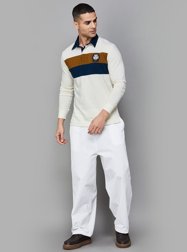 FAHRENHEIT Striped Polo T-shirt
