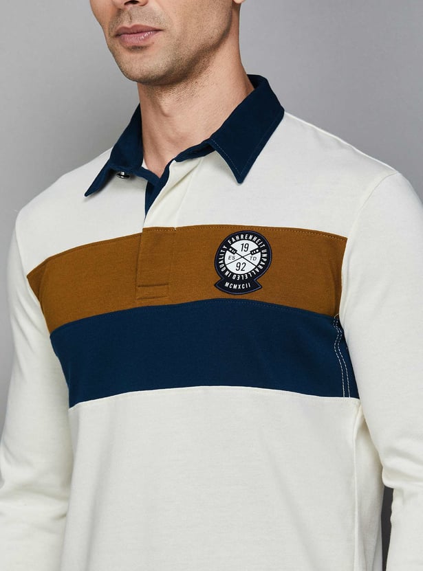 FAHRENHEIT Striped Polo T-shirt