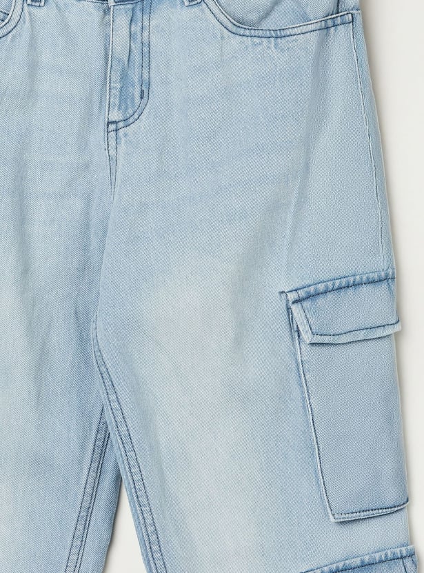 FAME FOREVER Boys Washed Cargo Jeans