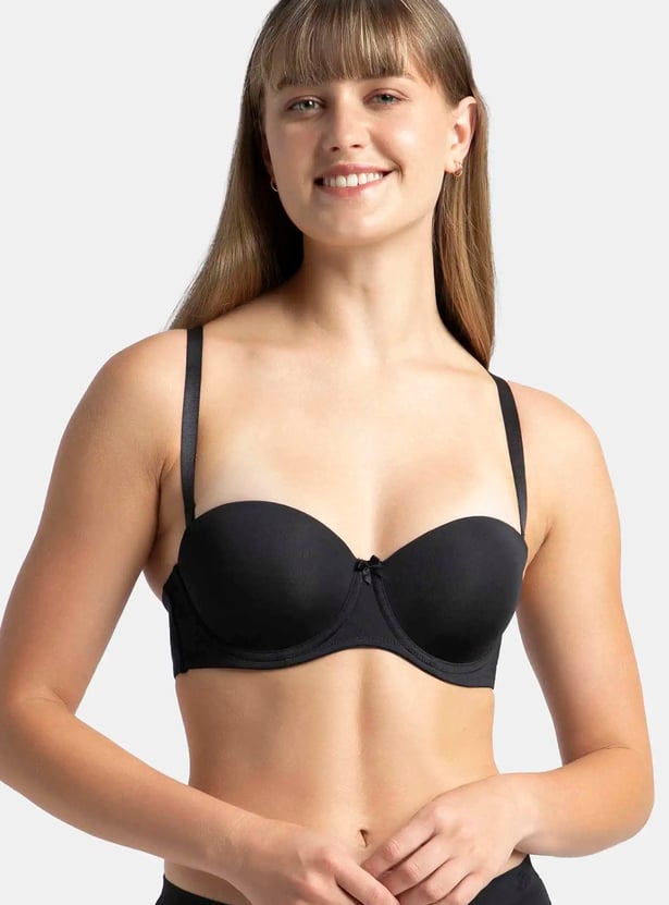 JOCKEY Solid Padded Non-Wired Seamed Balconette Bra