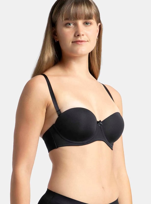JOCKEY Solid Padded Non-Wired Seamed Balconette Bra