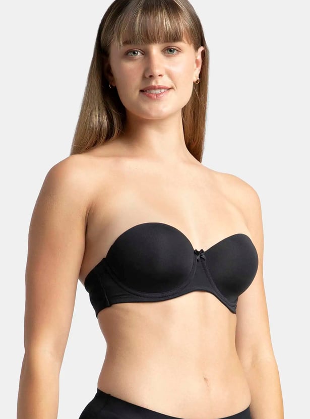JOCKEY Solid Padded Non-Wired Seamed Balconette Bra