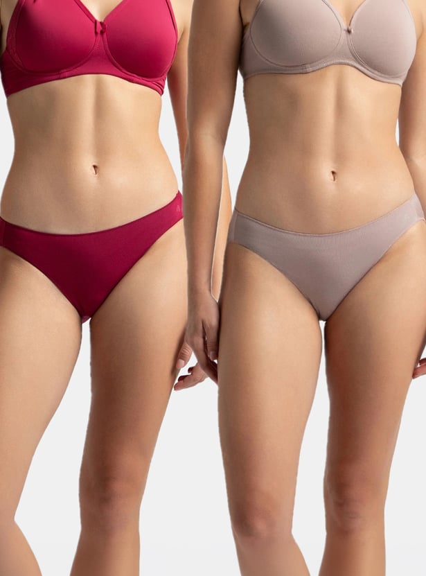 JOCKEY Solid Hipster Panties - Pack of 2