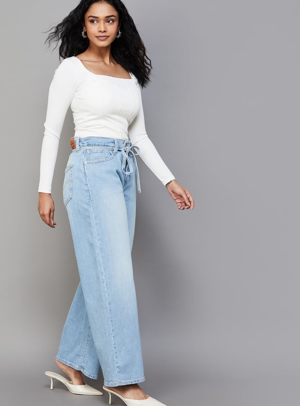 LEVI'S Stonewashed Wide-Leg Fit Jeans