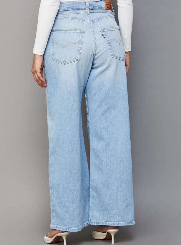 LEVI'S Stonewashed Wide-Leg Fit Jeans