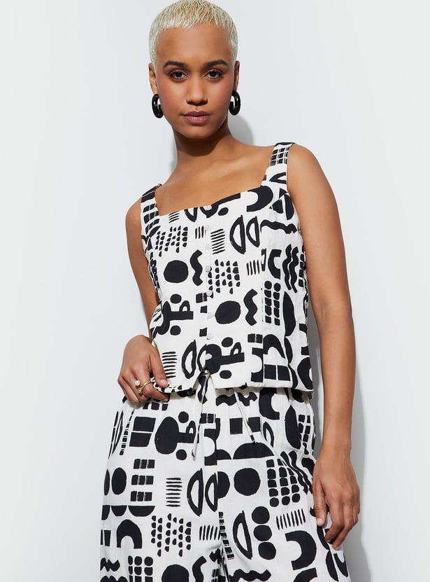 GINGER Abstract Print Top