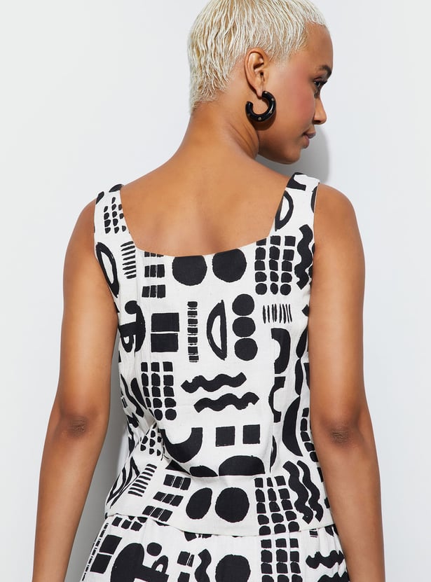 GINGER Abstract Print Top