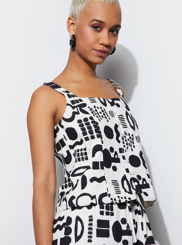 GINGER Abstract Print Top