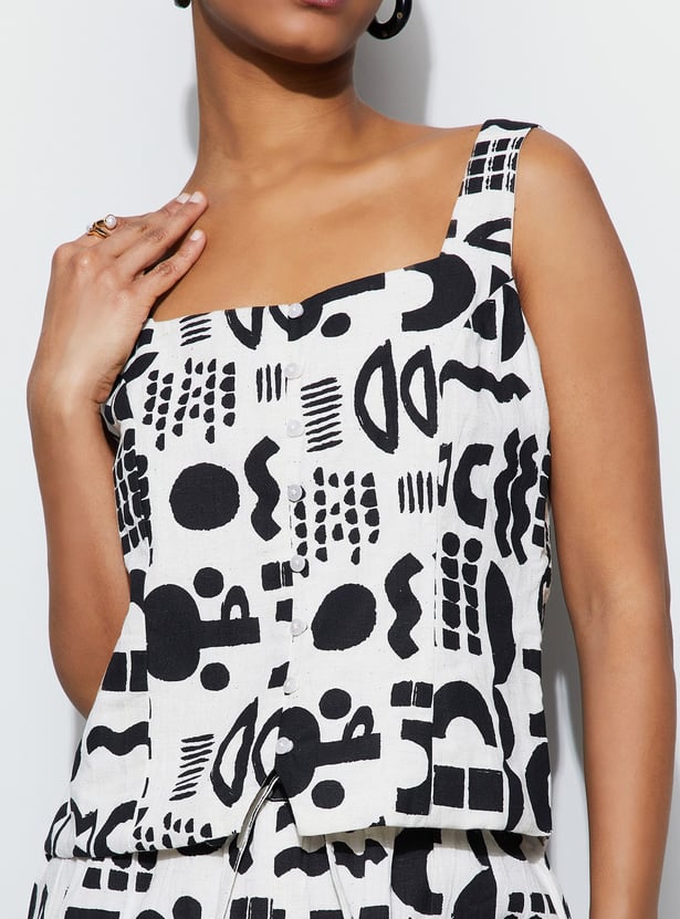 GINGER Abstract Print Top