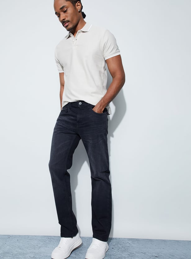BOSSINI Dark Washed Slim Straight Jeans