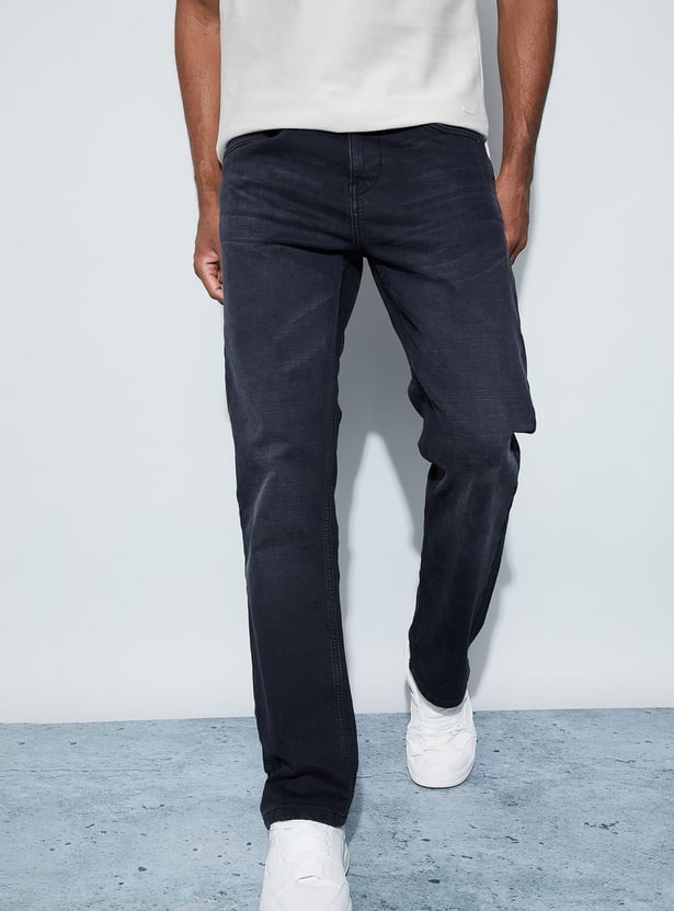 BOSSINI Dark Washed Slim Straight Jeans