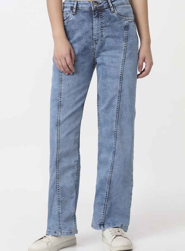 KRAUS Acidwashed Straight Fit Jeans