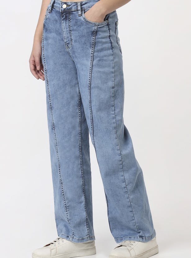KRAUS Acidwashed Straight Fit Jeans
